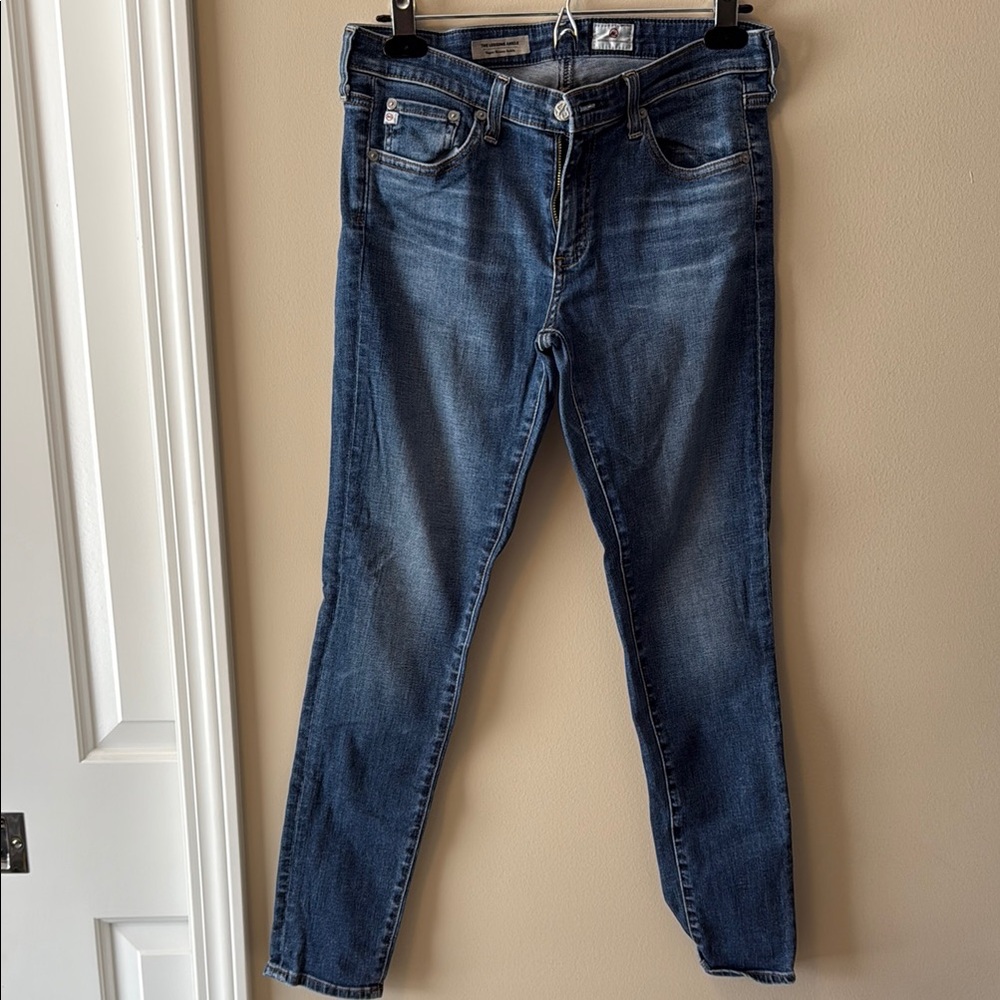 Ag Adriano Goldschmied Blue Skinny Jeans Medium Wash
